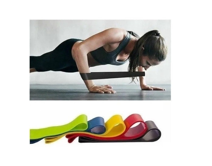 Kit 5 Faixas Elásticas Mini Band Elastico Musculação Funcional Exercício Yog