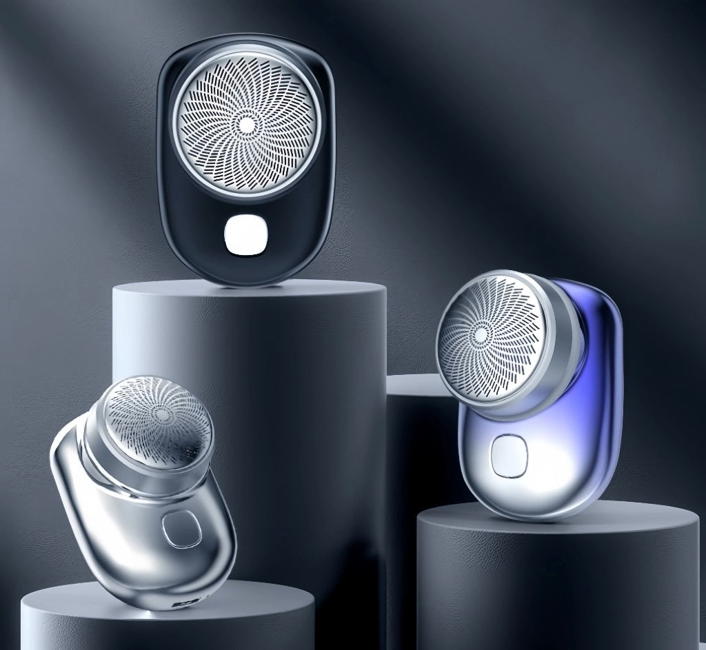 Mini Barbeador Elétrico Portátil Lavável Recarregável Usb Aparador de Barba Bols