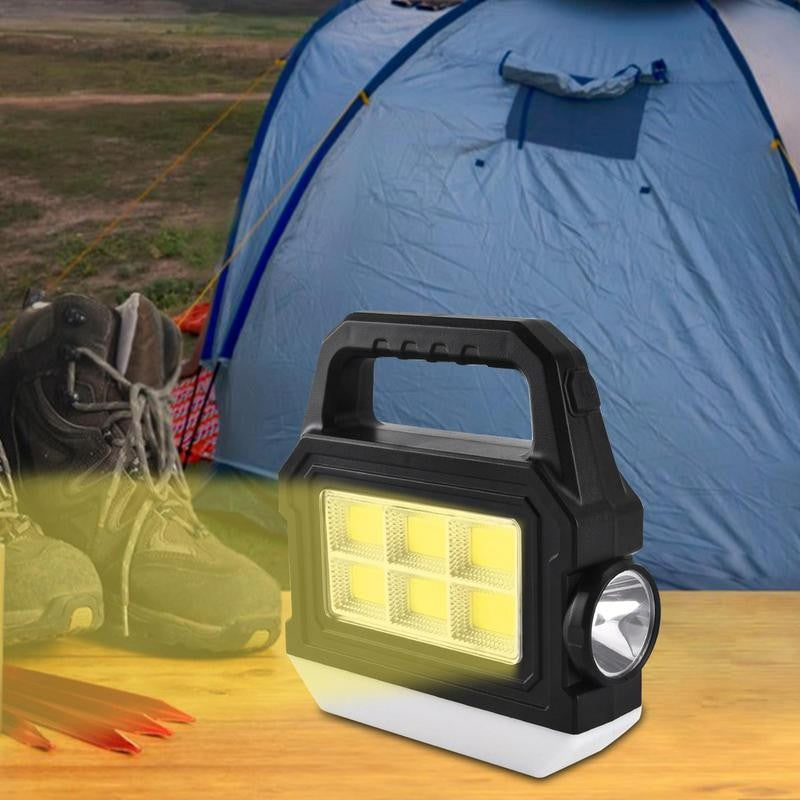 Lanterna solar cob, carregamento solar, recarregável, portátil, luz lateral, i