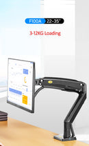 Novo braço de mola a gás f100a, suporte para monitor de tela de 22-35 polegada