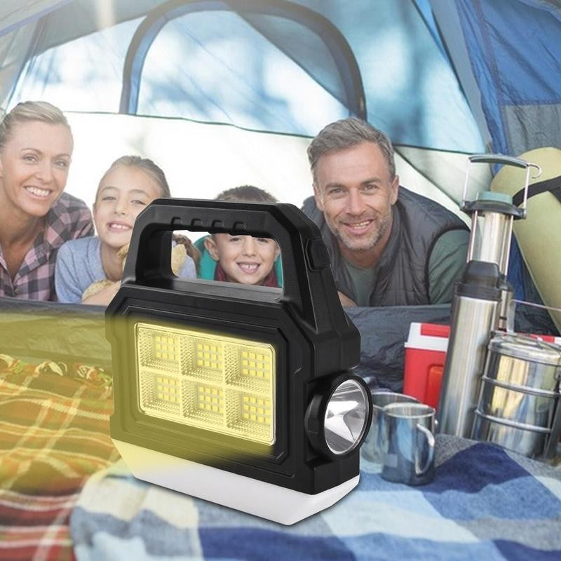 Lanterna solar cob, carregamento solar, recarregável, portátil, luz lateral, i