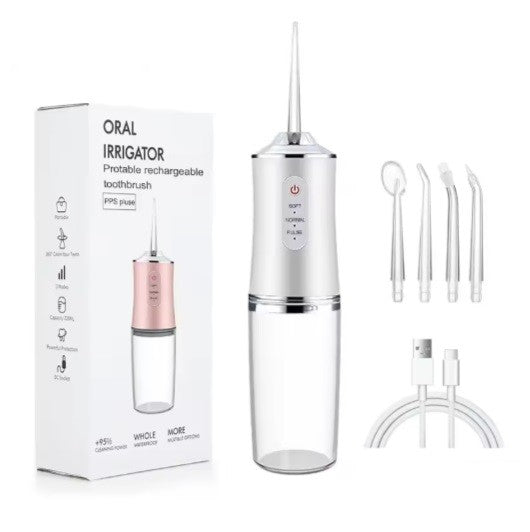 Irrigador Dental Oral Elétrico 3 Modos Fio Dental Portátil Recarregável USB 2