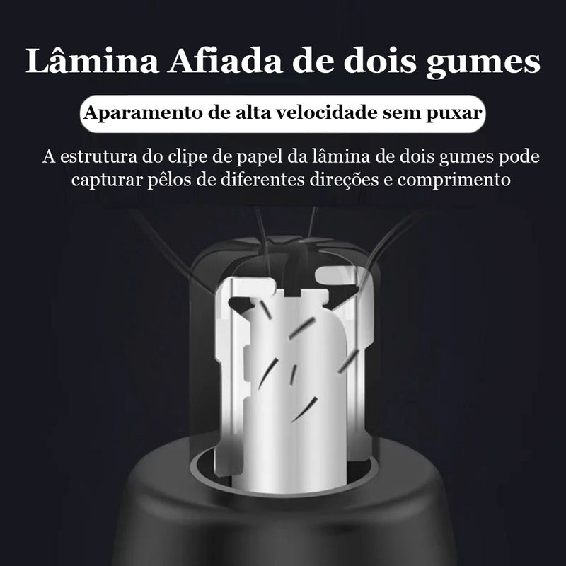 Aparador de Pelos e Depilador Kemei KM-6512, Para Nariz e Orelha, Elétrico e Por