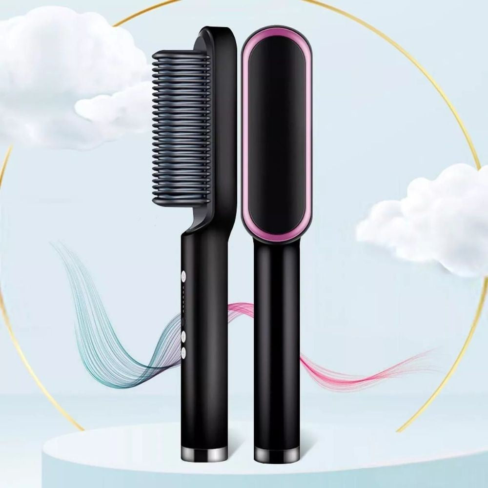 Escova De Cabelo 3 em 1 Elétrica com Pente De Aquecimento Para Alisador bivolt 1