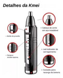 Máquina Recarregável para Barba Pêlos Nariz Sobrancelha Orelha Costeleta KM-6