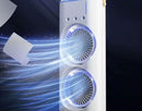 Mini Climatizador Portátil com Ventilador Duplo Umidificador Hélice Giratória