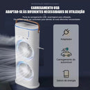 Mini Climatizador Portátil com Ventilador Duplo Umidificador Hélice Giratória