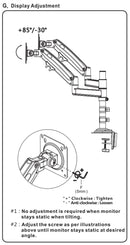 Suporte de mesa para monitor de TV LCD NB H180 FP-2, Mola a Gás, Full Motion, B