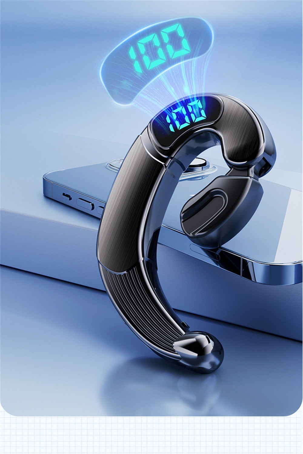 Fone de ouvido sem fio V20 Bone Conduction, fones de ouvido compatíveis com Blu