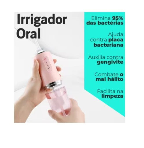 Irrigador Dental Oral Elétrico 3 Modos Fio Dental Portátil Recarregável USB 2