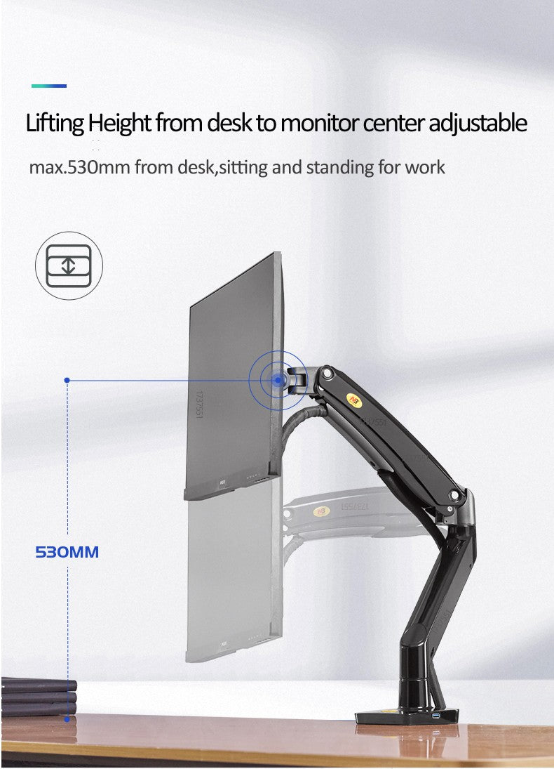 Novo braço de mola a gás f100a, suporte para monitor de tela de 22-35 polegada