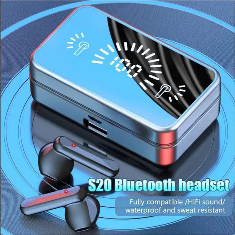 S20 TWS Sem Fio Bluetooth Headset Com Caixa De Carga, Cancelamento De Ruído, Fo