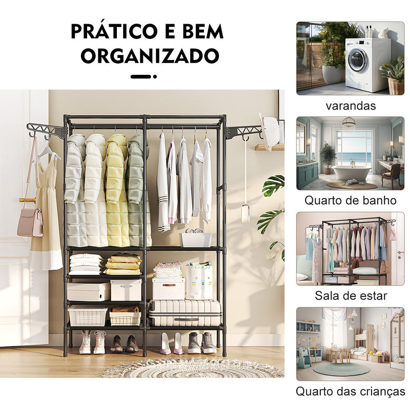 Rack Sapateira Arara Guarda Roupa Portatil Arara Multifuncional Sapato Oraganiza