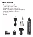 Máquina Recarregável para Barba Pêlos Nariz Sobrancelha Orelha Costeleta KM-6