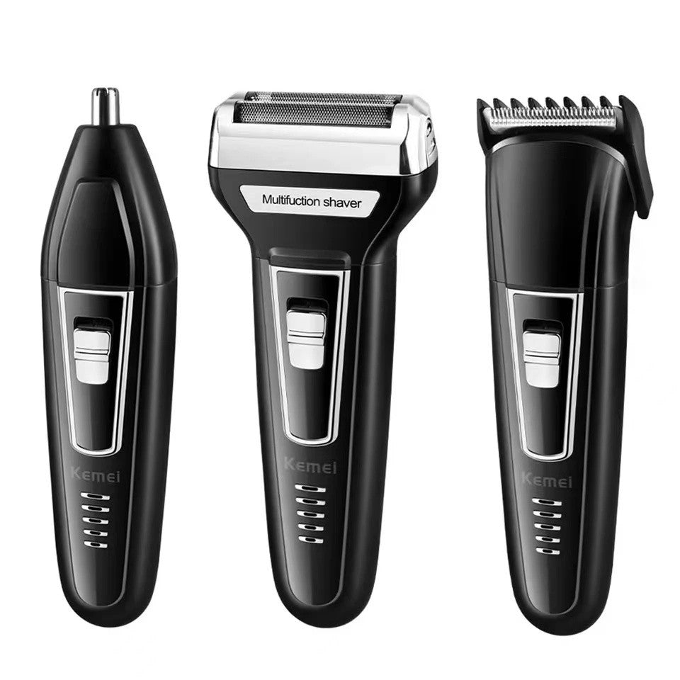 Kemei Multi funcional Impermeável 3-em-1 Beleza Set Faca Cabeça USB Barba Barbea