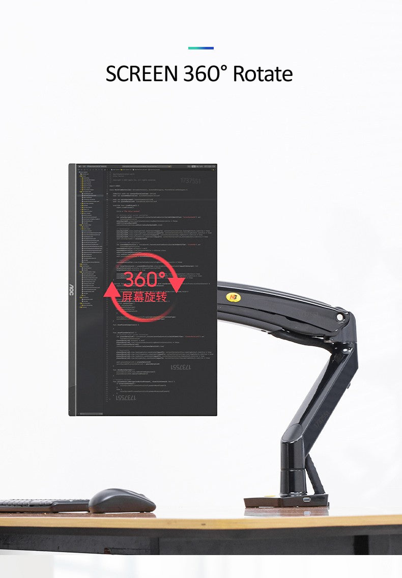 Novo braço de mola a gás f100a, suporte para monitor de tela de 22-35 polegada