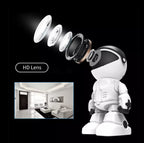 Câmera de segurança IP robótica 1080P, câmera de segurança 360 ° WiFi, sem