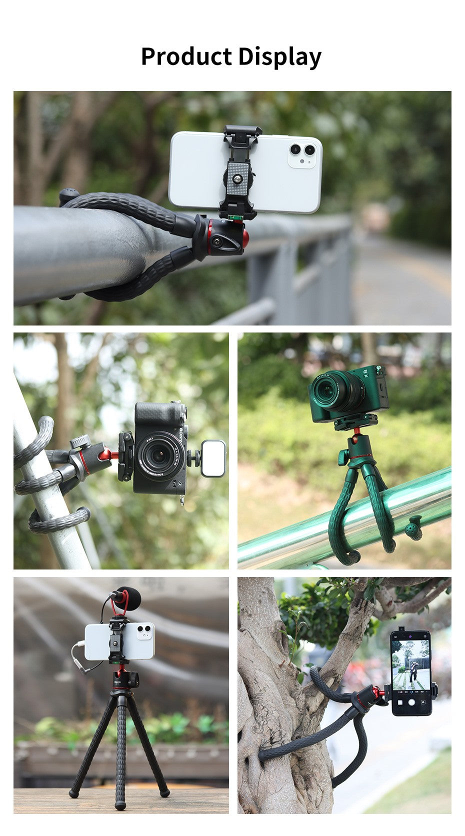 Ulanzi MT-11 polvo flexível mini tripé para gopro iphone smartphone dslr câme