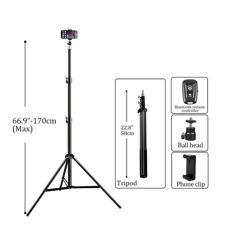200CM Mobile Phone Live Suporte Foto Tripé Multi-Funcional Gravação de Vídeo