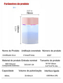 Purificador De Ar E Difusor Ambiente Com Umidificação Silenciosa Ultrassônica
