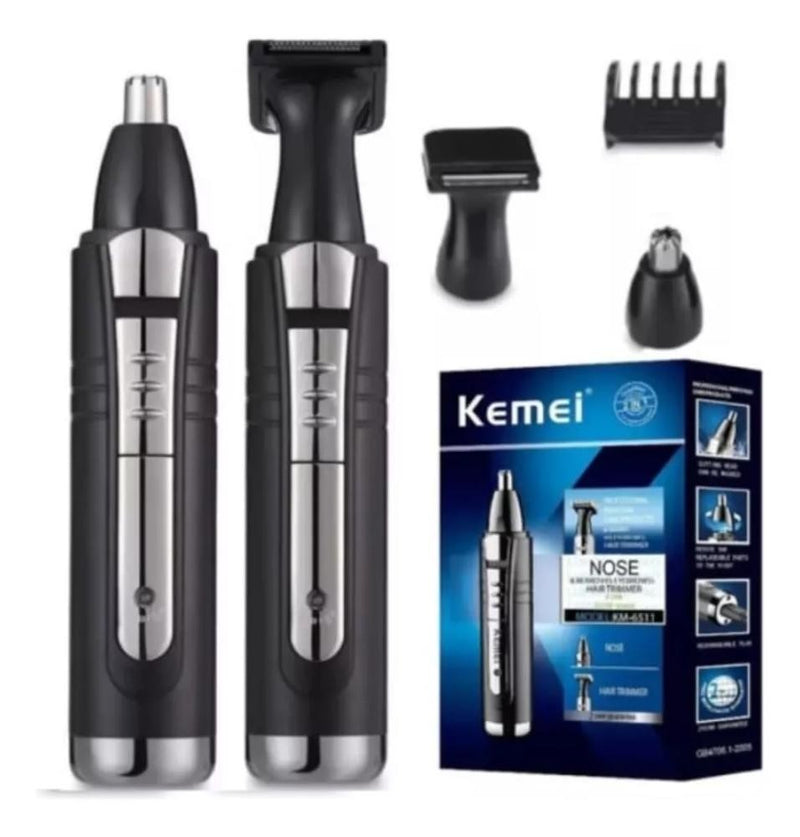 Máquina Recarregável para Barba Pêlos Nariz Sobrancelha Orelha Costeleta KM-6