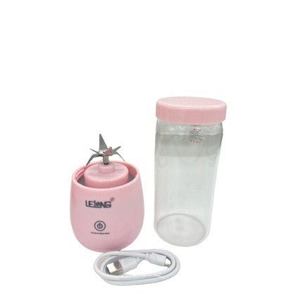 Liquidificador portátil Lelong LE-782 450 mL com USB rosa e jarra de vidro