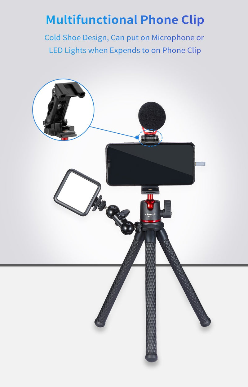 Ulanzi MT-11 polvo flexível mini tripé para gopro iphone smartphone dslr câme