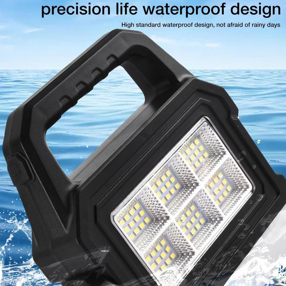 Lanterna solar cob, carregamento solar, recarregável, portátil, luz lateral, i