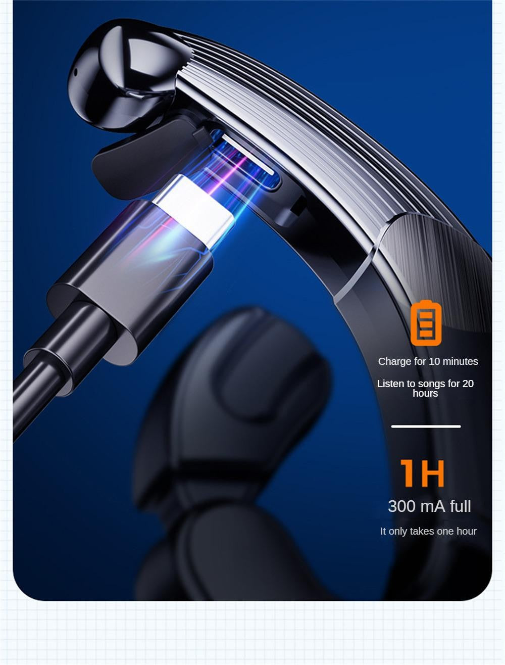 Fone de ouvido sem fio V20 Bone Conduction, fones de ouvido compatíveis com Blu