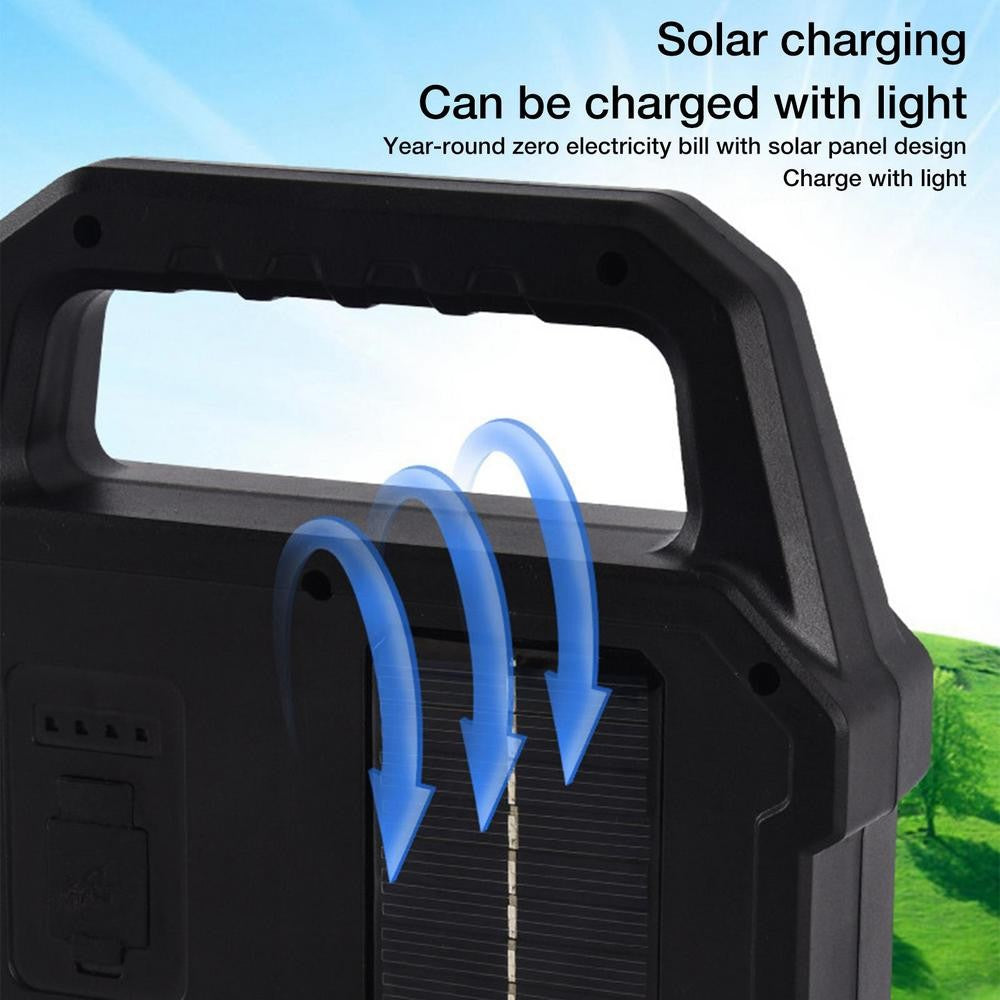 Lanterna solar cob, carregamento solar, recarregável, portátil, luz lateral, i