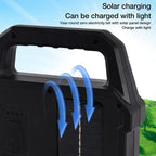 Lanterna solar cob, carregamento solar, recarregável, portátil, luz lateral, i