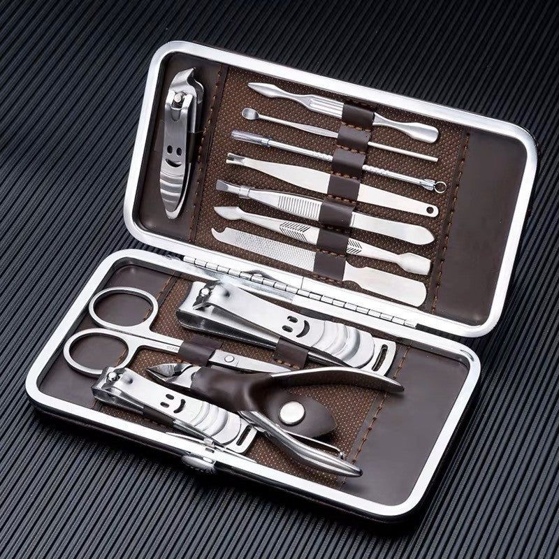 Kit Cortador De Unha Manicure Portatil Estojo Pinca Tesoura Material de aço ino