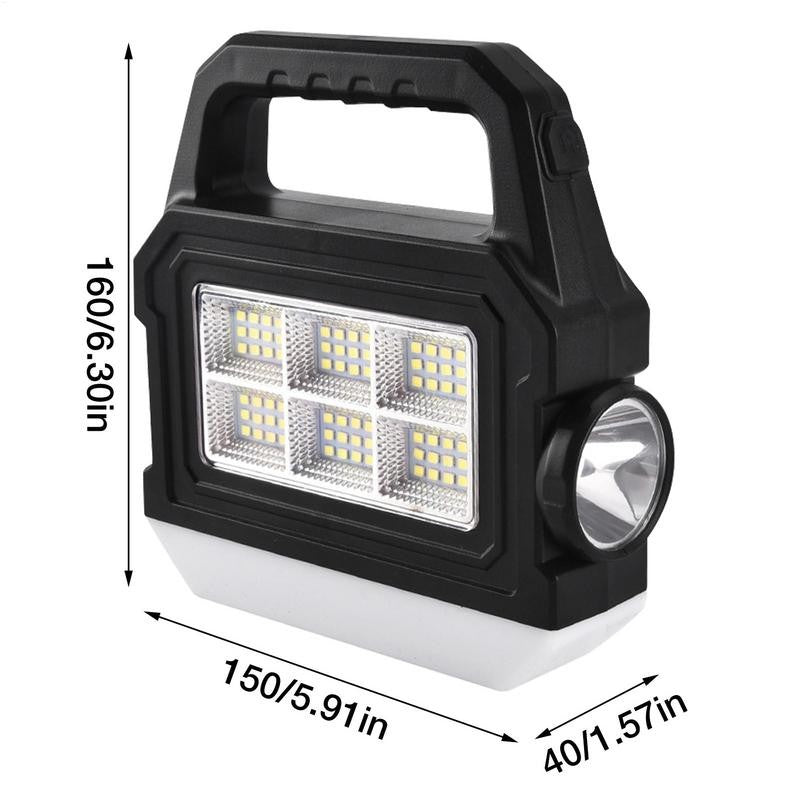 Lanterna solar cob, carregamento solar, recarregável, portátil, luz lateral, i