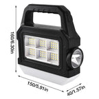 Lanterna solar cob, carregamento solar, recarregável, portátil, luz lateral, i