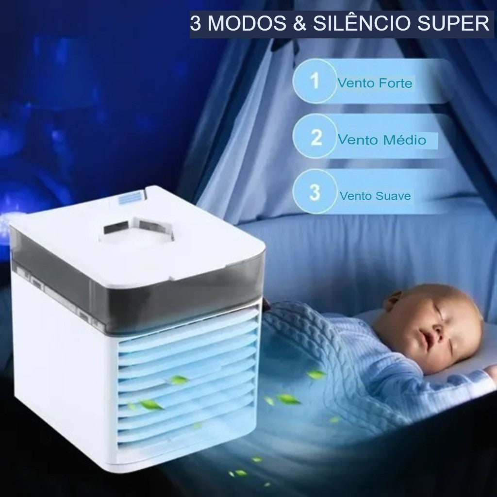 Mini Ar Condicionado Portátil Climatizador Ar Individual Led Cor Branco 110V/22