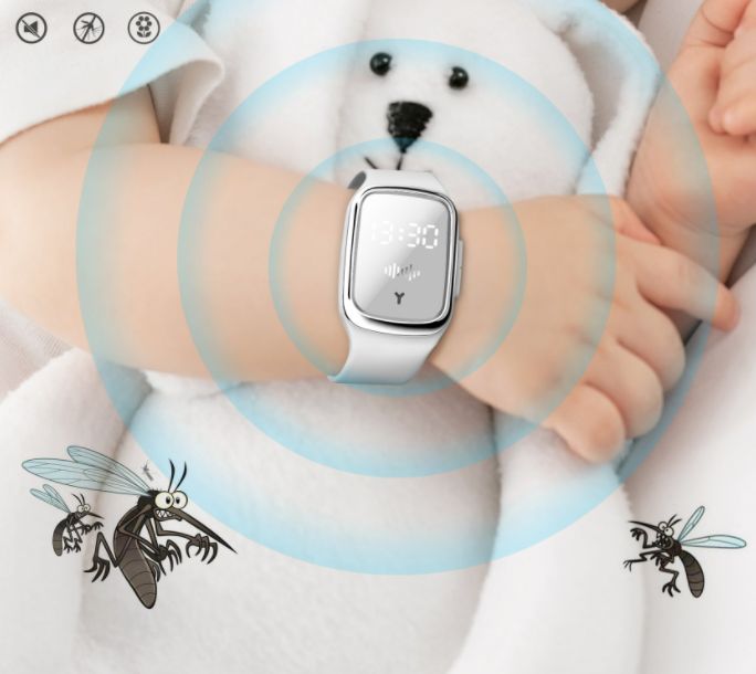 Pulseira repelente de insetos, relógio digital ultrassônico, repelente de inse