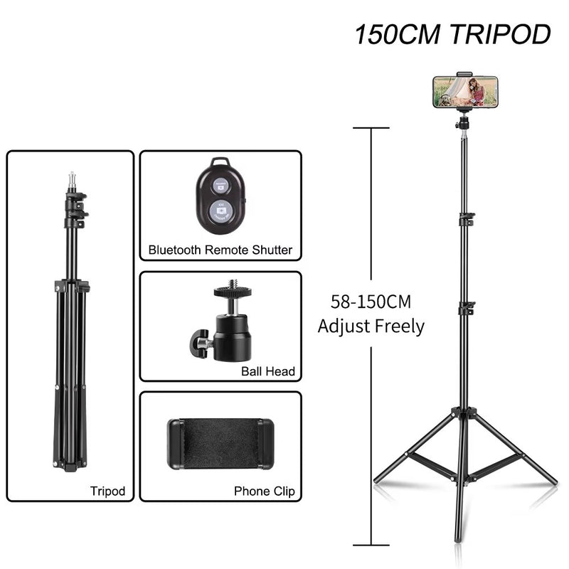 200CM Mobile Phone Live Suporte Foto Tripé Multi-Funcional Gravação de Vídeo
