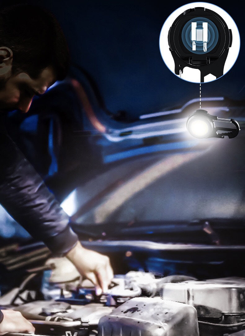 Chaveiro compacto 6 em 1, mini lanterna ultrabrilhante, lâmpada utilitária de