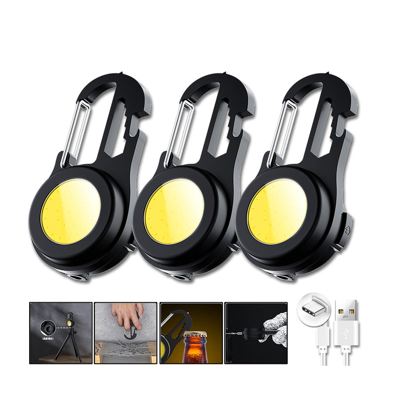 Chaveiro compacto 6 em 1, mini lanterna ultrabrilhante, lâmpada utilitária de