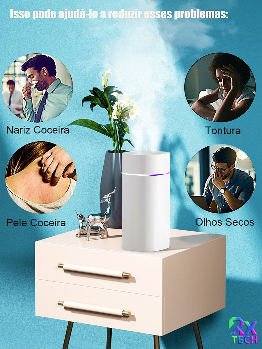 Umidificador De Ar Difusor Aromatizador Com Capacidade 600ml E Luzes Coloridas L