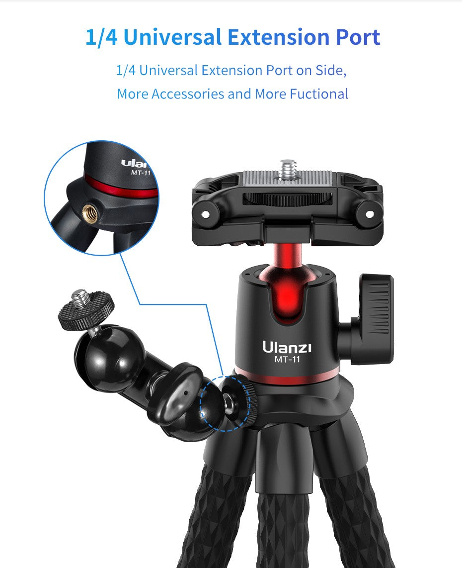 Ulanzi MT-11 polvo flexível mini tripé para gopro iphone smartphone dslr câme