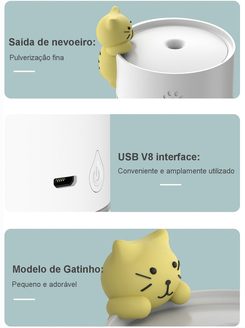 Umidificador De Ar Ultrassônico Escrito?rio ?Aromatizador De Carro Usb Led De A