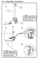 Suporte de mesa para monitor de TV LCD NB H180 FP-2, Mola a Gás, Full Motion, B