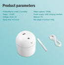 Umidificador de Ar Inteligente Pequeno, Máquina Aromaterapia, 250ml, Mini, Gran