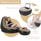 Sofá inflável, reclinável, adequado para almoço e descanso ao ar livre, com