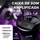 Caixa de Som Amplificada Bluetooth Portátil e Microfone Karaokê