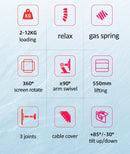 Suporte de mesa para monitor de TV LCD NB H180 FP-2, Mola a Gás, Full Motion, B