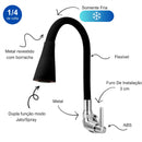 Torneira Flexivel Cozinha Gourmet Bico Dupla Função Spray / Chuveirinho Cromad