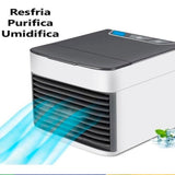 Mini Ar Condicionado Portátil Climatizador Ar Individual Led Cor Branco 110V/22