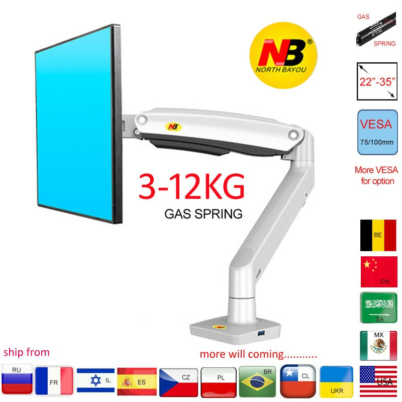 Novo braço de mola a gás f100a, suporte para monitor de tela de 22-35 polegada